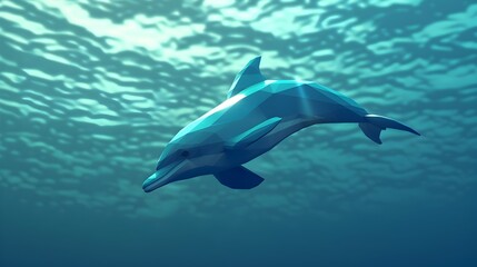 Graceful Dolphin Gliding Through Vibrant Underwater Seascape