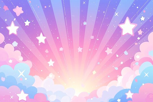 Embrace the beauty and tranquility of a celestial wonderland with fluffy pink and blue clouds, perfect for cute and kawaii designs