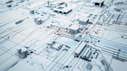 Fototapeta premium Electronics engineering drawing or circuit schematic