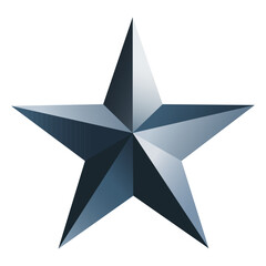 Fototapeta premium Blue 3d shining star. Vector illustration Blue 3d star icon vector illustration. Isolated on white background