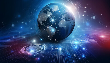 Obraz premium Futuristic Finance Market Background with Holographic Charts and Abstract Digital Elements