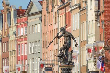 Neptune's Fountain in Gdansk, Poland. Beautiful sculpture. © bykot