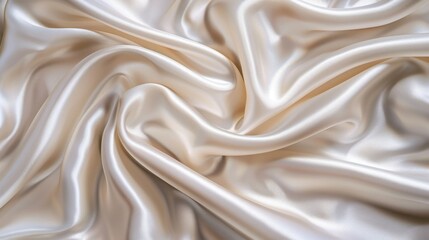 Obraz premium Smooth and Luxurious Cream Satin Fabric, Generative AI