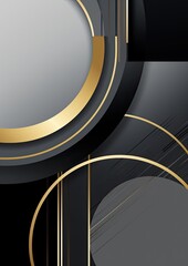 silver black gold circle abstract geometric background, abstract poster painting