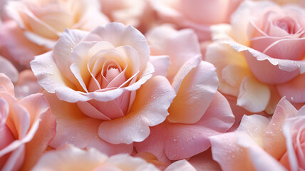 Dreamy Rose Petals: Ethereal Blooms in Whispering Pastels, Generative AI