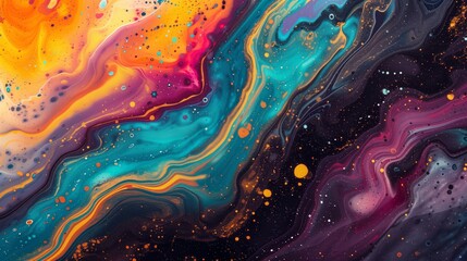 Vibrant abstract waves with sparkling cosmic details.