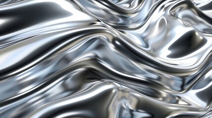 Shiny Metallic Waves - Generative AI