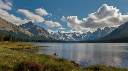 Fototapeta premium lake in the mountains wallpaper