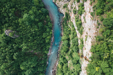 High angle view of Tara river canyon, Montenegro