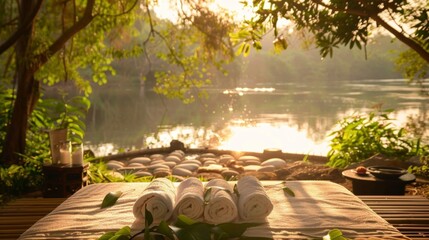 Fototapeta premium Quiet outdoor massage