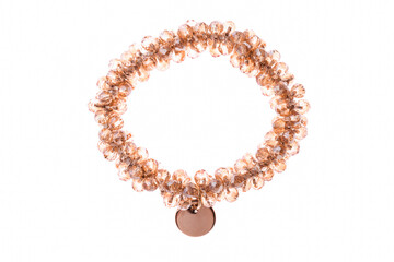 Hair elastic with golden beads and pendant