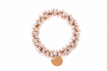 Hair elastic with beads and golden pendant