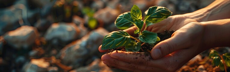 Young Woman Cultivating New Plant Life