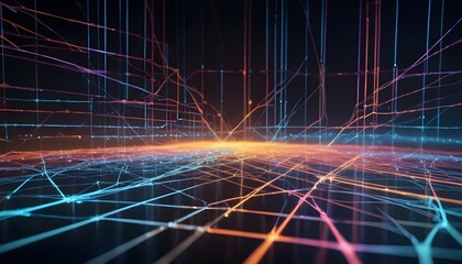 Obraz premium Abstract Digital Network Background, the concept of electronic connections in a digital world.