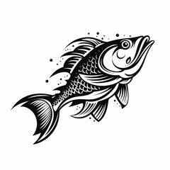 Fish symbol for fishing vector image
