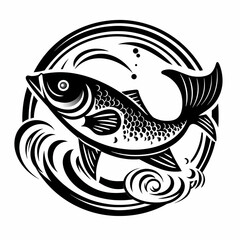 Naklejka premium Fish symbol for fishing vector image