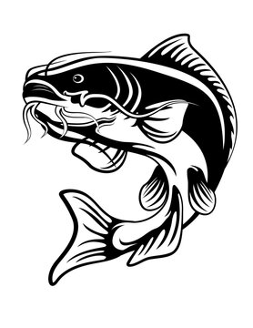 recommend clip art: Catfish | Fishing | Fish | Lake Fishing | Outdoor Fishing | Angling | Fish Market | Fisherman | Original Illustration | Vector and Clipart | Cutfile and Stencil