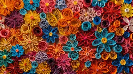 Fototapeta premium close-up photograph of a wall covered in tightly-packed,