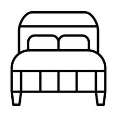 Double bed line icon