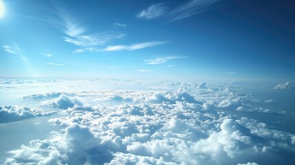 Sky view from airplane captured naturally