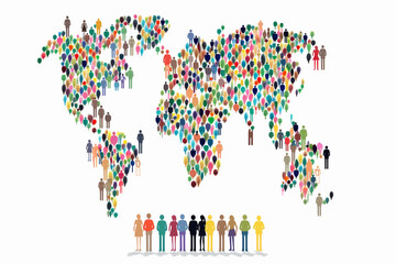 Fototapeta premium World Population Day themed clipart on white, designed to draw attention and convey importance.