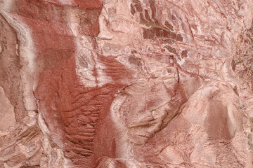 Natural stone texture of red iron oxide rocks