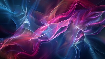 A colorful, abstract image of a purple and blue flame