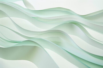 Obraz premium The is a green wave that is flowing across a white background