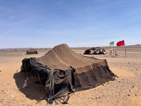 Bedouin nomadic camp in Sahara desert, Morocco
