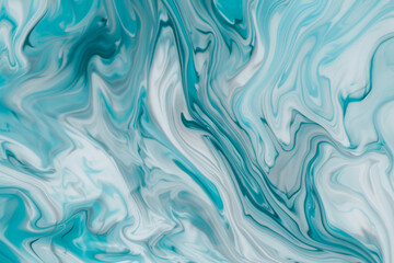 Soft Swirls of Aqua and White in a MarbleLike Abstract Design