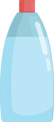 Vector illustration of a blue cartoon detergent bottle with a red cap, isolated on white