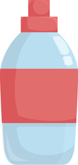 Vector illustration of a stylized cartoon cleaning product bottle with a blank label