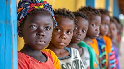 Diverse children engrossed in educational program in vibrant and colorful classroom setting
