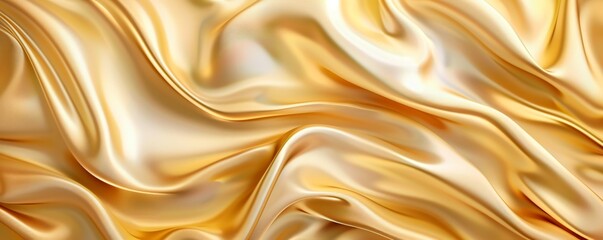 Elegant golden fabric with smooth flowing waves, ideal for backgrounds, invitations, weddings, events, fashion, beauty, jewelry, and product displays