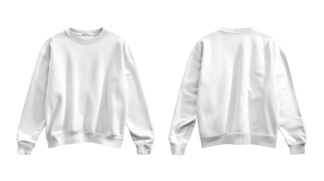 White front and back view tee sweatshirt sweater long sleeve