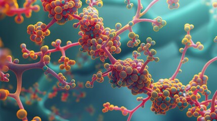 A visualization of dendrimer nanoparticles that encapsulate drugs for precision medicine, detailing their branched, tree-like structures.