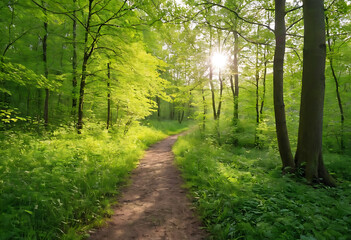 Fototapeta premium footpath in the forest