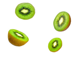 food kiwi fruit slices isolated background