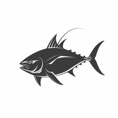 Tuna fish logo design template silhouette vector image