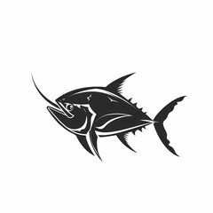 Tuna fish logo design template silhouette vector image