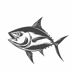 Naklejka premium Tuna fish logo design template silhouette vector image