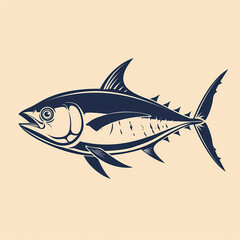 Fototapeta premium Tuna fish logo design template silhouette vector image