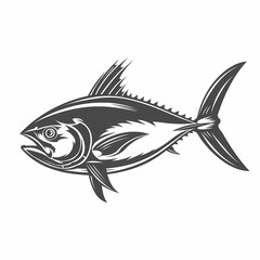 Tuna fish logo design template silhouette vector image