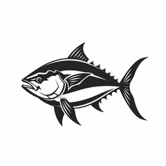 Tuna fish logo design template silhouette vector image