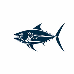 Tuna fish logo design template silhouette vector image