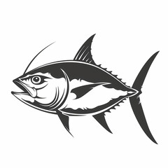 Obraz premium Tuna fish logo design template silhouette vector image