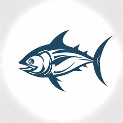 Tuna fish logo design template silhouette vector image