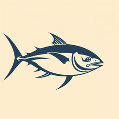 Tuna fish logo design template silhouette vector image