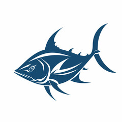 Obraz premium Tuna fish logo design template silhouette vector image