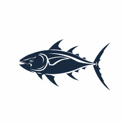 Obraz premium Tuna fish logo design template silhouette vector image